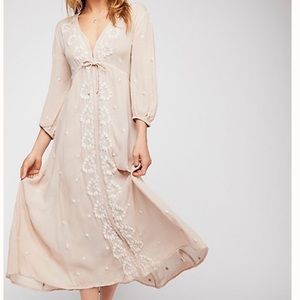 Freepeople Embroidered Midi Dress